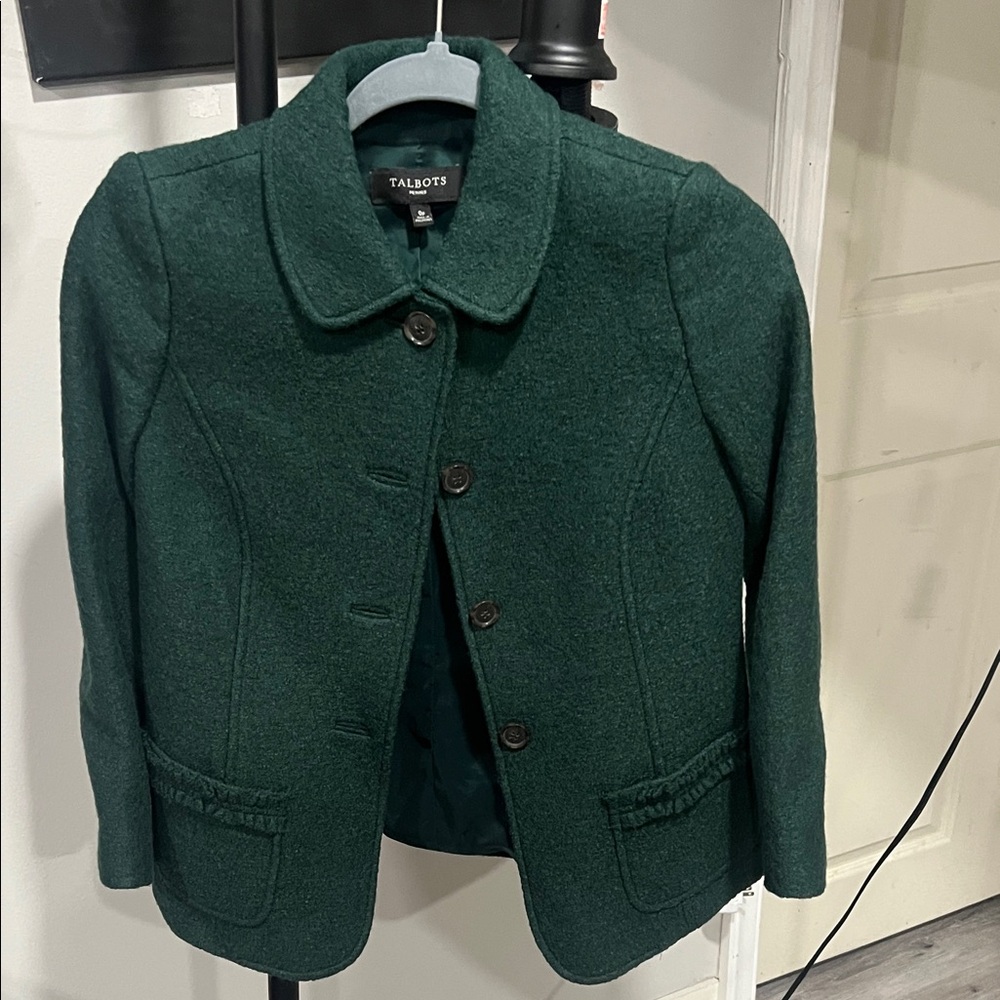 Talbots Forest Green Button-Up Jacket - image 1